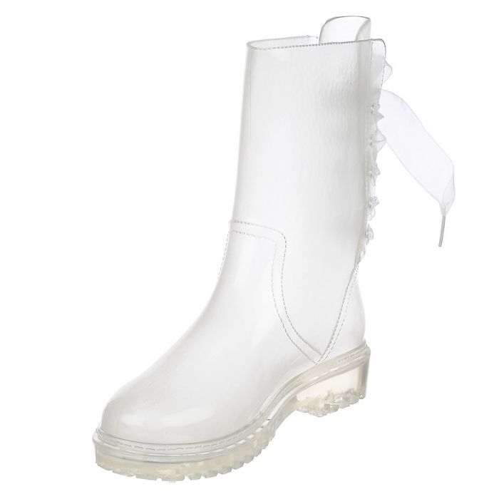 Women's Low Heel Combat Boot Danny 01 White