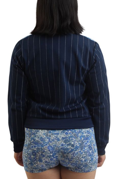 Liberty London Tonal Blocked Track Top Night Indigo / Chalk White
