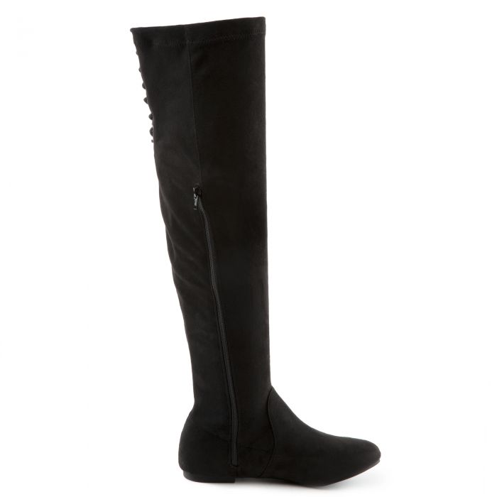 Vickie-40 Over The Knee Boots Black Suede