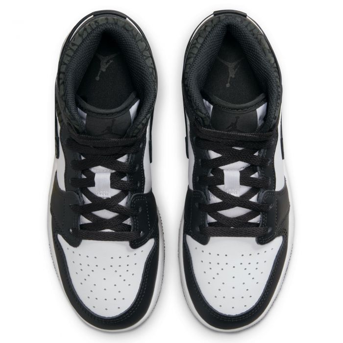 Grade School Air Jordan 1 Mid SE Off Noir/Black-White-Black