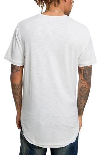 The Raw Lings Raw Edge Scoop Hem Tee in Creme Creme
