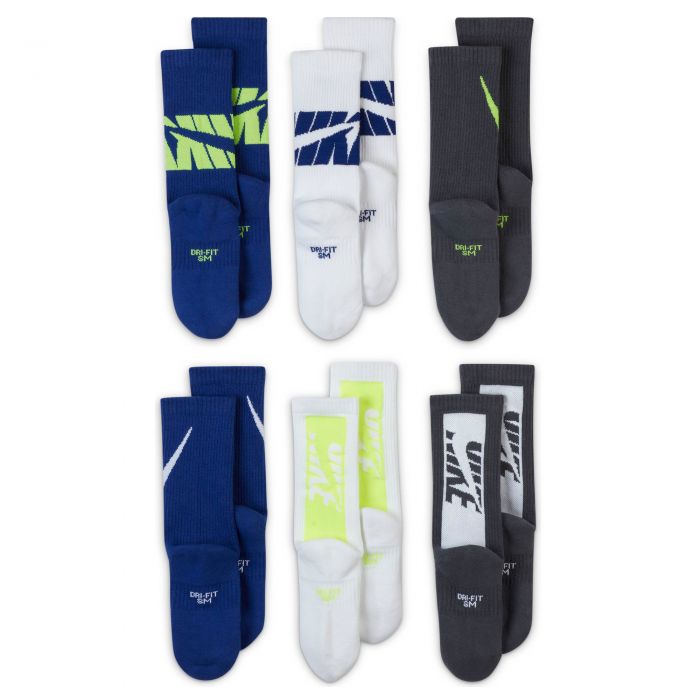 Kids' 6-Pair Everyday Cushioned Socks Multi-Color