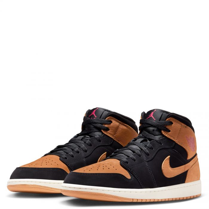 Air Jordan 1 Mid SE Black/Flax-Varsity Red-Sail