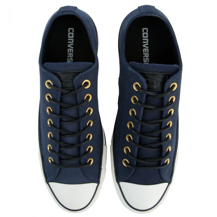 Converse Men's Chuck Taylor All Star Crafted Navy Blue Suede Low Tops OBSIDIAN/EGRET/BLACK