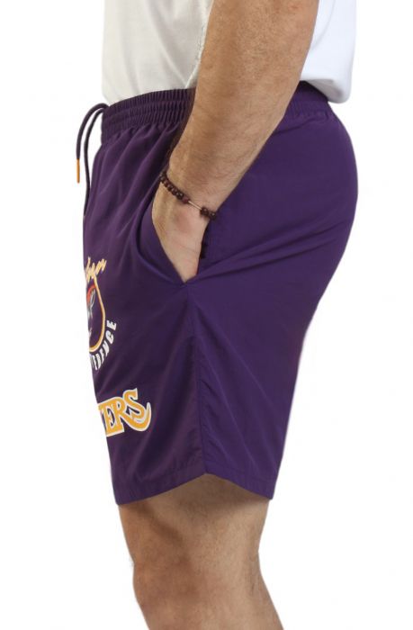 Los Angeles Lakers Multi Hit Nylon Shorts Purple