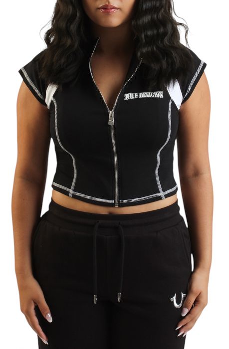 French Terry Track Jacket  Black/White