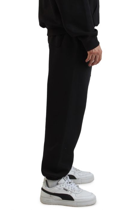 Knit Logo Panel Jogger  Black