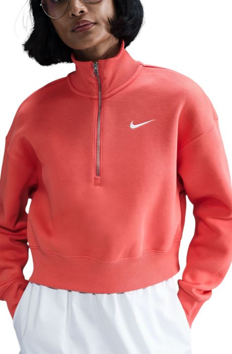  Sportswear Phoenix Fleece 1/2-Zip Cropped Sweatshirt MAGIC EMBER/SAIL
