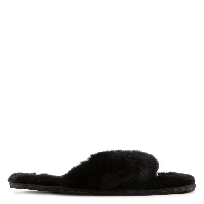 CAPE ROBBIN Comfort-Shi Fur Sandals COMFORT-SHI-BLK - Shiekh