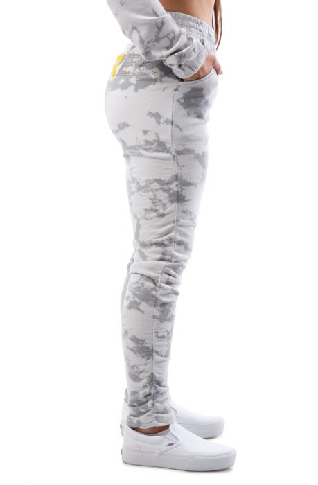 Alexis Ruching Half Tie Dye Joggers Grey