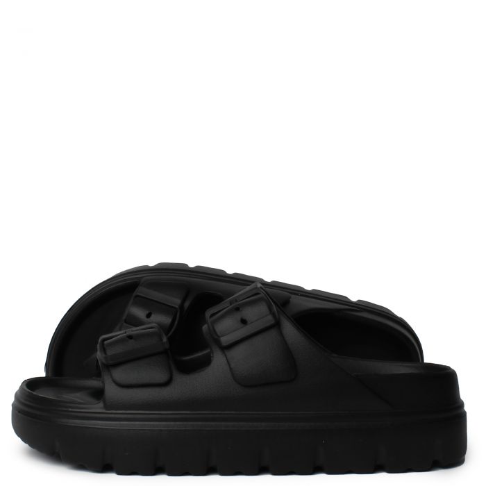 Stylish Solid Color Sandals - Slides with Platform, Double Buckle, Slip-On Design, Comfortable Summer Vacation Slides for Women