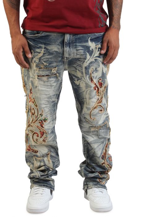 Long Straight Academy Jeans  Blue Toast