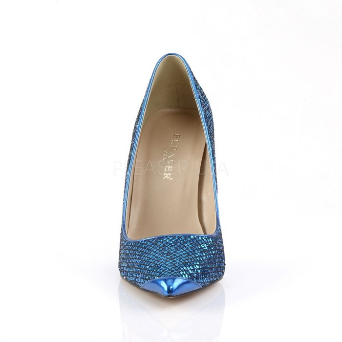 CLASSIQUE-20 Navy Blue Glittery Lame Fabric