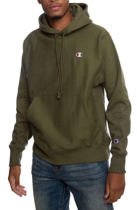 Champion reverse weave hoodie cargo olive new arrivals
