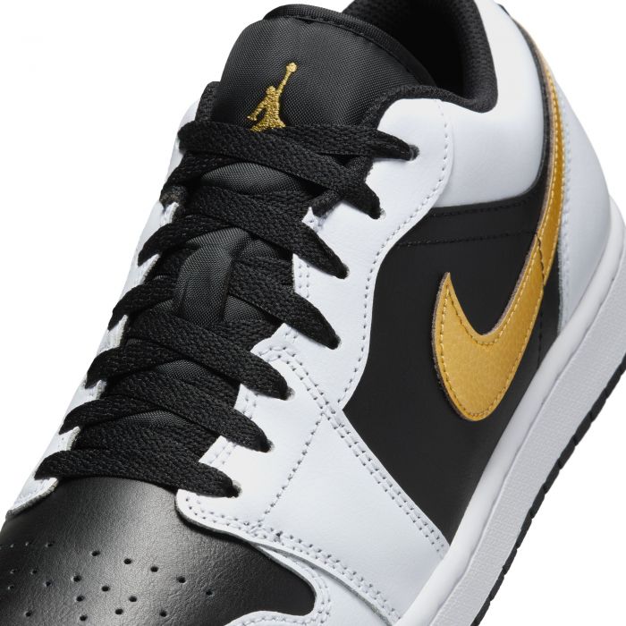 Air Jordan 1 Low White/Metallic Gold-Black