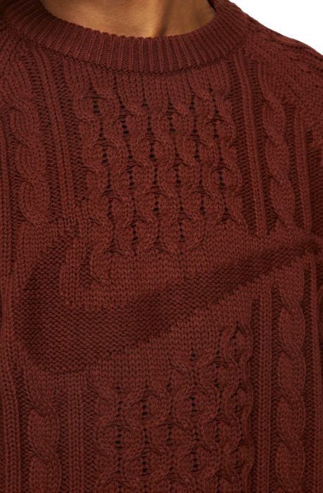 Sportswear Cable Knit Sweater Oxen Brown
