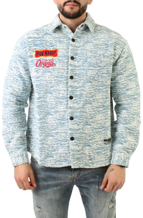 ROX Mixed Jacquard Denim Shirt  Indigo