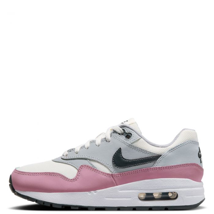 Grade School Air Max 1  Summit White/Dk Smoke Grey-Wolf Grey