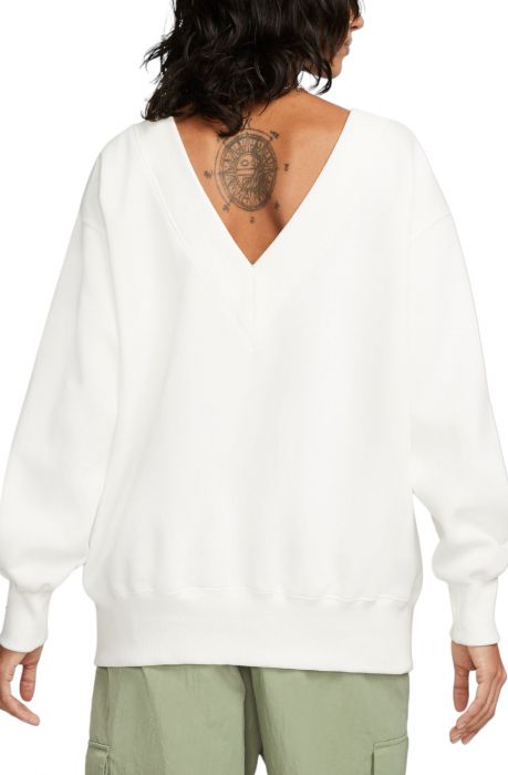 Sportswear Phoenix Fleece Oversized V-Neck Sweatshirt White