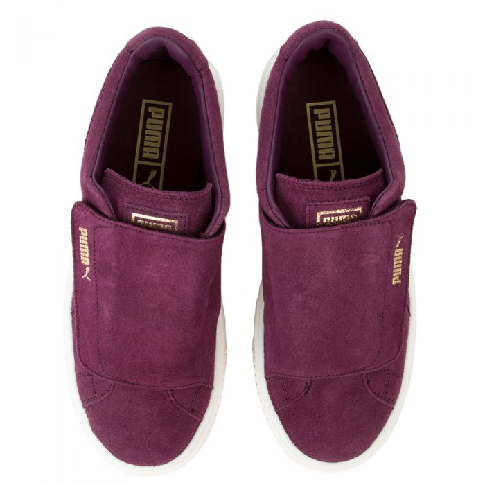 Women's Suede Platform Strap Sneaker DARK PURPLE DARK PURPLE MARSHMALLOW