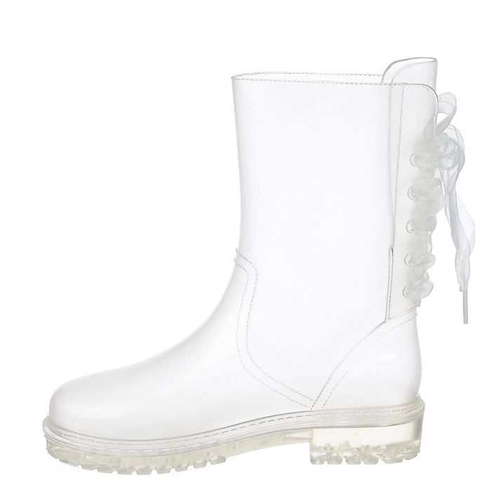 Women's Low Heel Combat Boot Danny 01 White