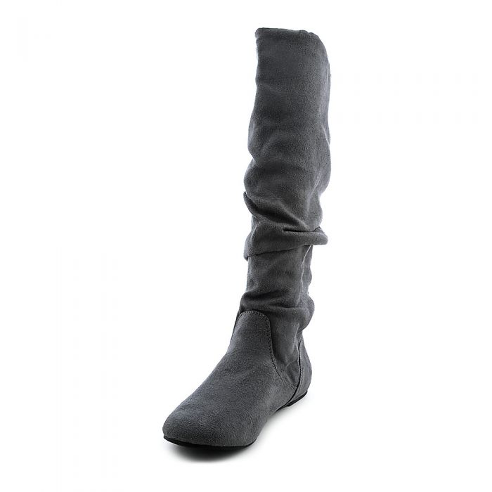 Flat Boot Zulu-S Charcoal Suede Charcoal Suede