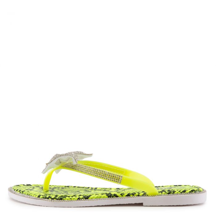 Glint-30 Flat Sandals Neon Yellow