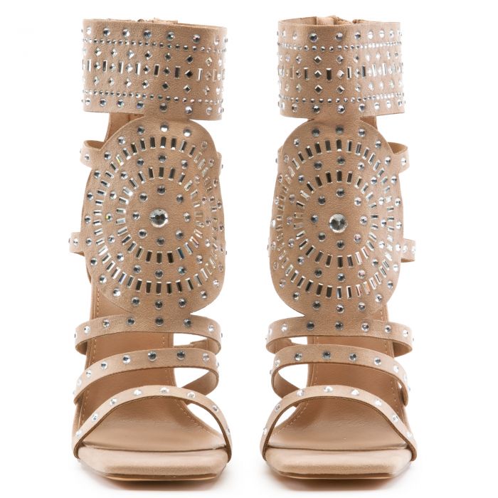 Leona-01 Nude Dress High Heel Nude