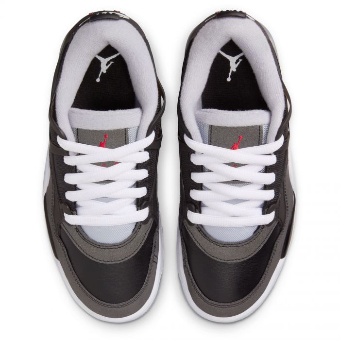 Grade-School Jordan 4 Rm Black/Fire Red-Wolf Grey-White