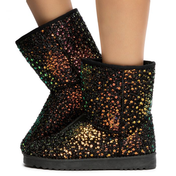 womens sequin boots