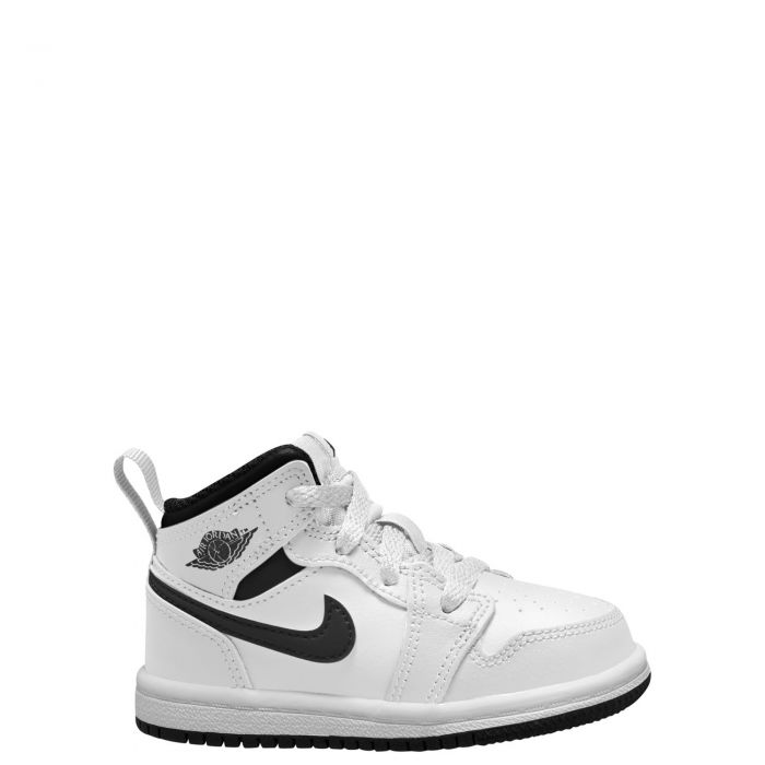 Toddler Jordan 1 Mid White/Black-White-Black
