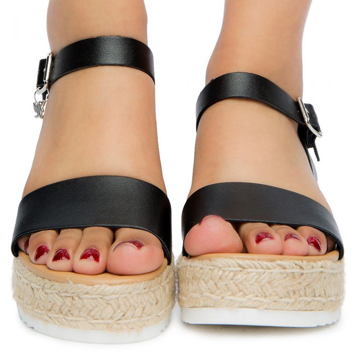 Women's Platform Sandal BLACK PU