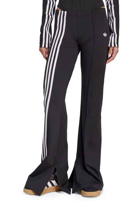 Ribbon Off Placed 3-Stripes Flared Joggers Black