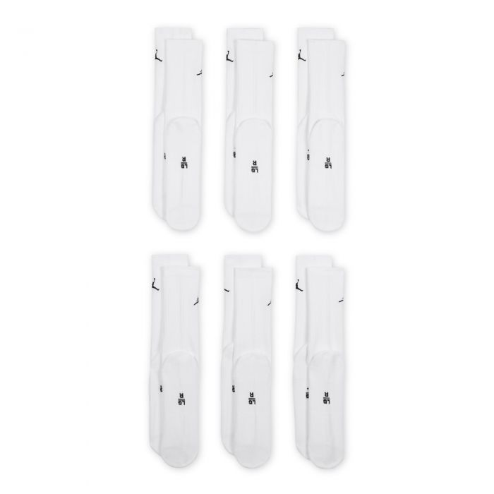 Cushioned Crew Socks 6 Pairs White