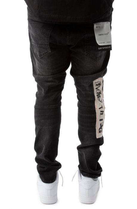 SMOKE RISE Restless Graffiti Jeans JP22112-DBLK - Shiekh