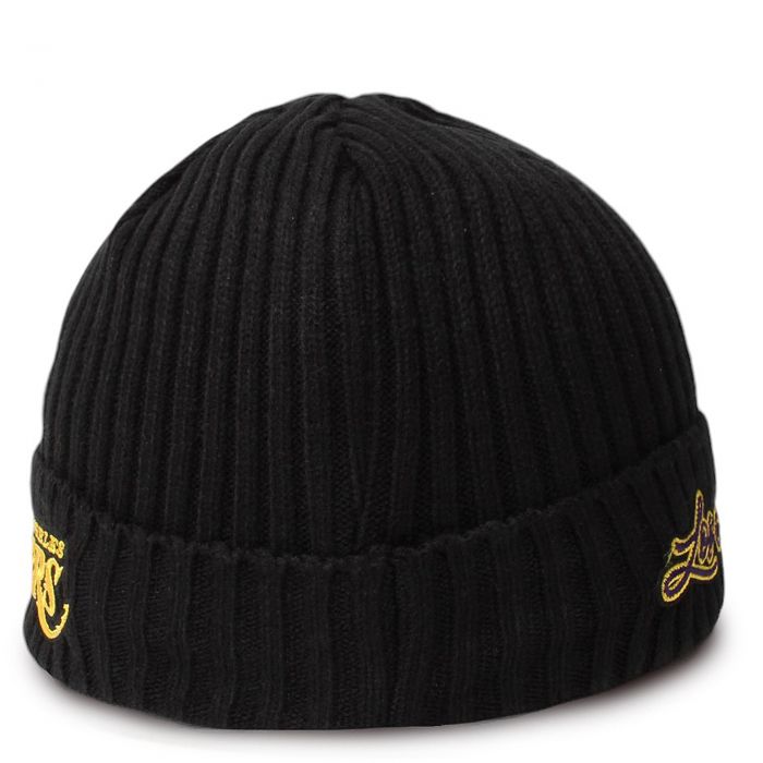 NBA Lakers Script Beanie Black