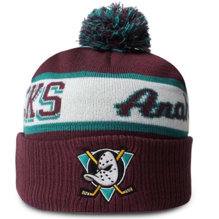 NHL Block Sweep Pom Knit Beanie Purple