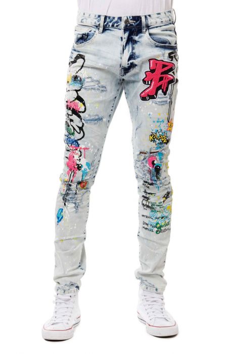 Graphic Bomb Denim Jean JP20348-ABLUE 