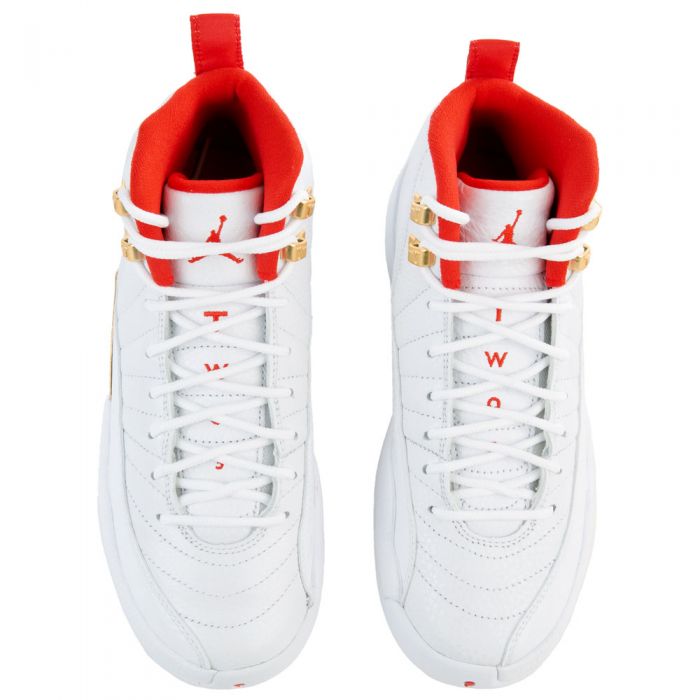 (GS) Air Jordan 12 Retro White/University Red-Metallic Gold