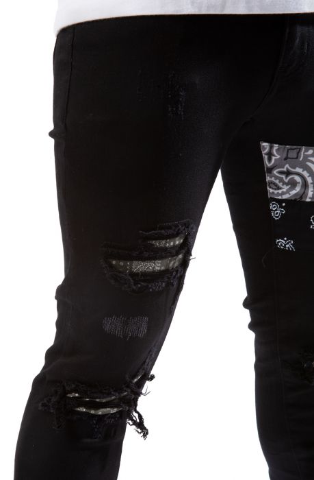 Sirius Paisley Jeans Black