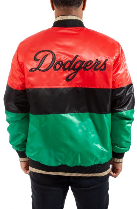Los Angeles Dodgers Black History Month Jacket Red/Black/Green/Gold