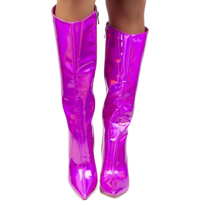 Nova Knee-High Heel Boot Pink