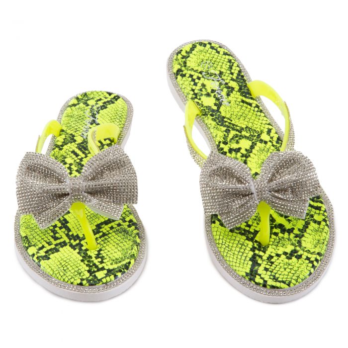 neon sandals flat