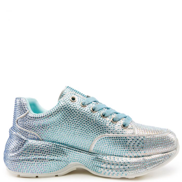 Queendom-2 Chunky Bedazzled Sneaker Blue