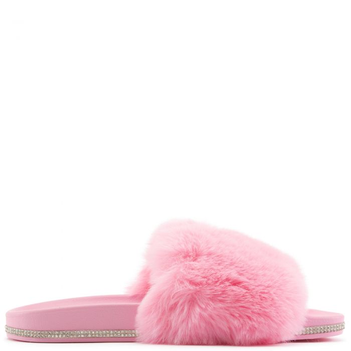 Madelle-01 Fur Slides Pink Fur