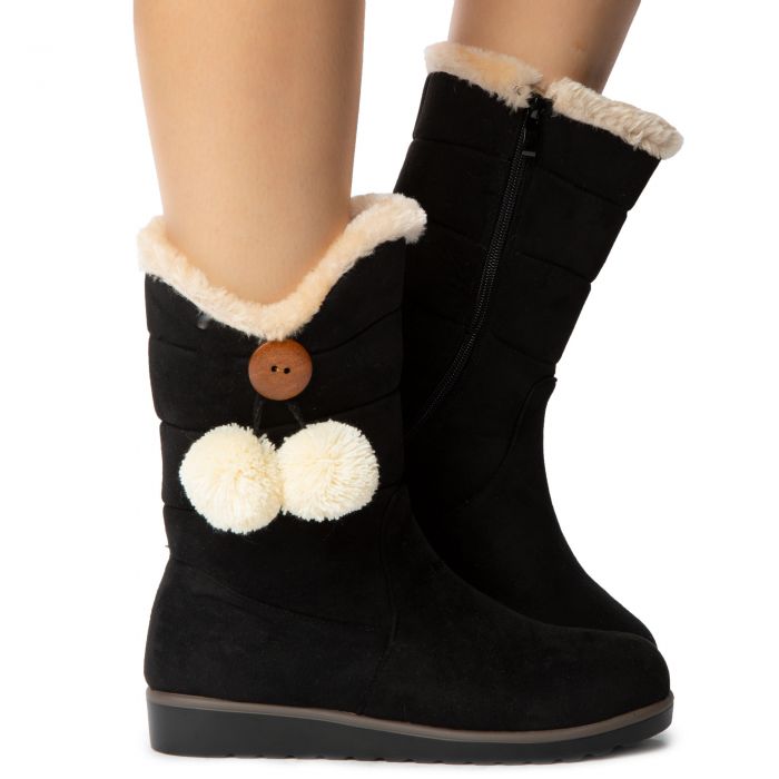 Cozy-B618 Booties Black Suede