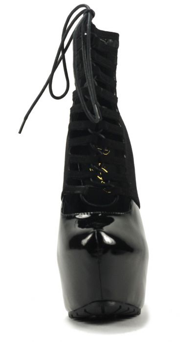 Privileged Shoes by J.C. Dossier: Denmark Black Hi Platform Boots Black