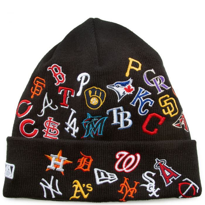 new era mlb patches knit beanie