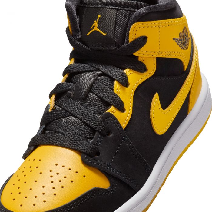 Pre-School Jordan 1 Mid SE BLACK/VARSITY MAIZE-WHITE