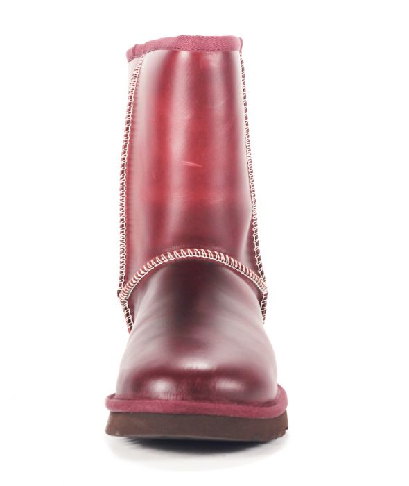 UGG Australia for Women: Classic Short Leather Oxblood Boot Red